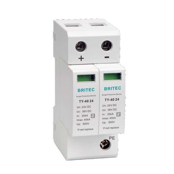 TY-40 24V 40KA DC Surge Protection Device with Thermoplastic UL94-V0 Material for Solar Systems