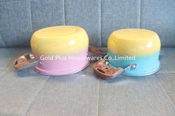 6pcs Stainless Steel Cookware Sets Casserole Carrier Insulated Coating Non Stick