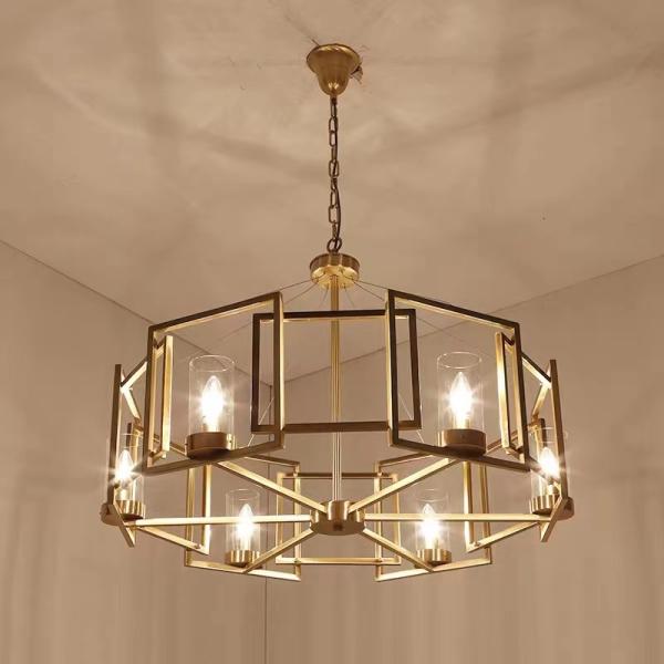 JYLINGTING Modern Iron Glass Chandelier Lamp E26 Remote Control Hanging Fixture Adjustable Height For Home Living Room Oval Modern Pendant Light