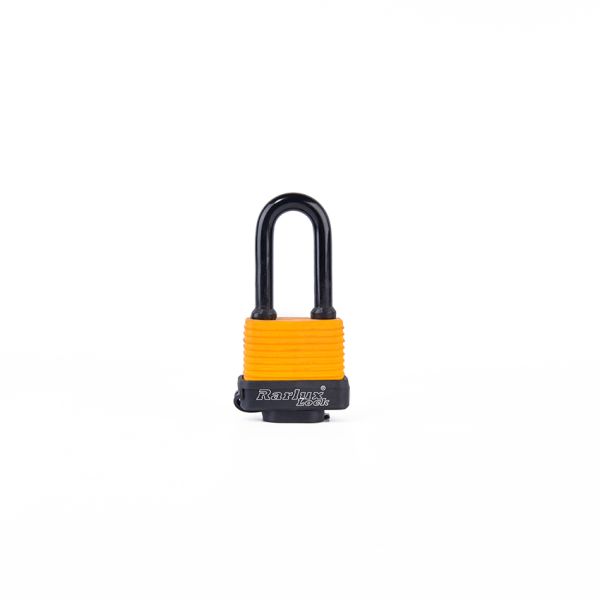 Rarlux Anti-rust Waterproof Steel Padlock with Plastic Cover Long Shackle Laminated Design-Zhejiang Origin