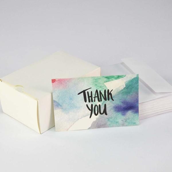 Tarjeta de bodas de diseño colorido Acuarela pintura al óleo Tarjeta postal con impresión offset