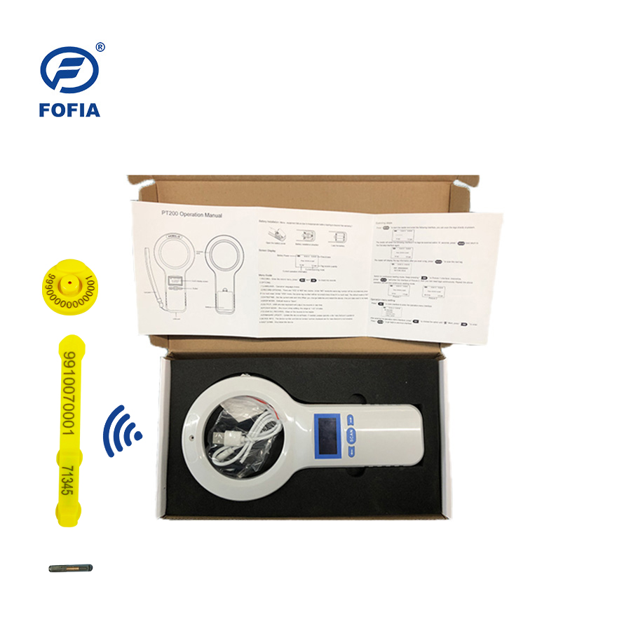 Waterproof FOFIA PT200 RFID Card Reader 128x64 OLED Screen Long Distance Reading (10-20m) ISO11784/5 Protocol 860-960mhz
