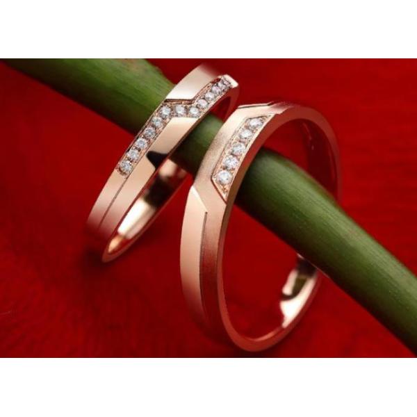 Intense 18K Rose Gold Couple Rings