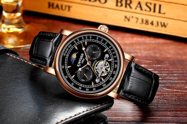 Business Automatic Mechanical Watch High Hardness Glass Abrasion  Resistance