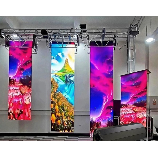 Flexible LED Roll-Up Display with P1.25mm Pixel Pitch and 600-800nits Brightness for Space-Saving Design