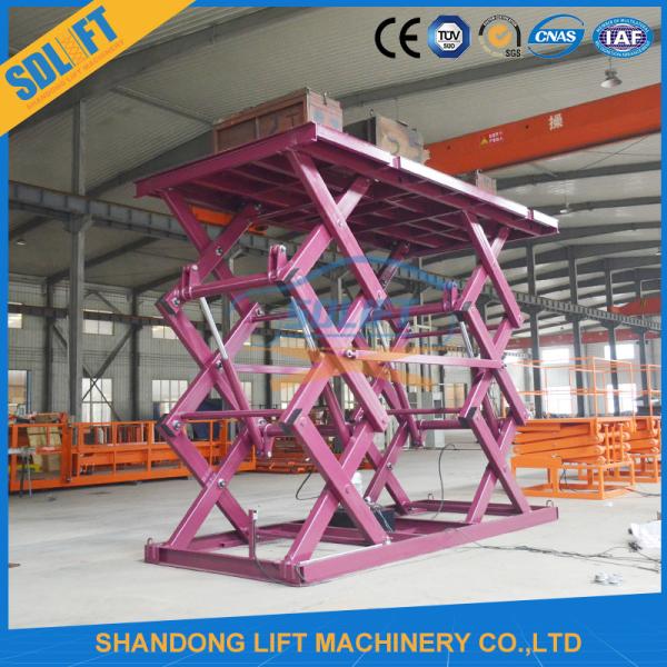 Non Skid 2tons Stationary Hydraulic Scissor Lift For Cargo Warehouse