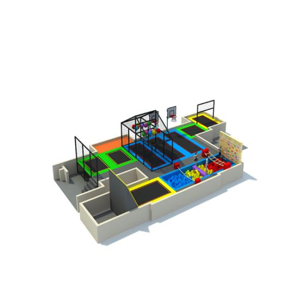 Shopping Mall Indoor Trampoline Equipment For 0-50 People Medium Size KP161009