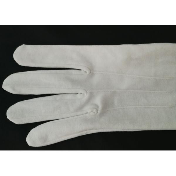 Устранимые белые перчатки парада хлопка, стикер белых церемониальных перчаток волшебный на запястье