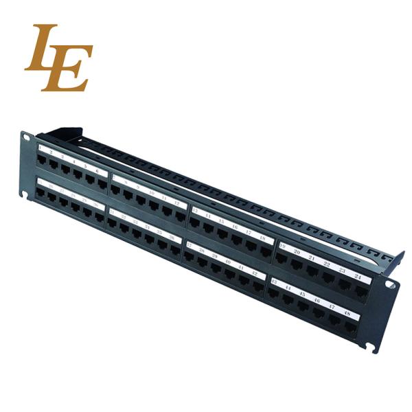 CAT6A 2RU 48 Port Patch Panel Shield Rack Mount Customized High Reliability