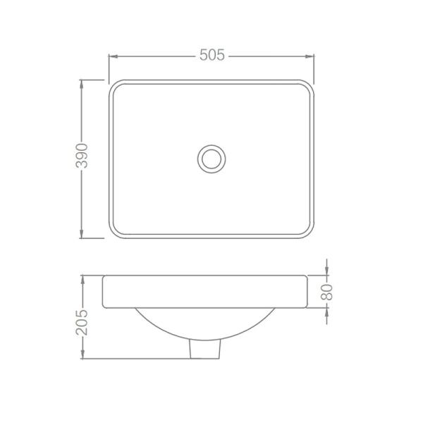 Форма прямоугольника тазов черноты Countertop керамическая для санузла