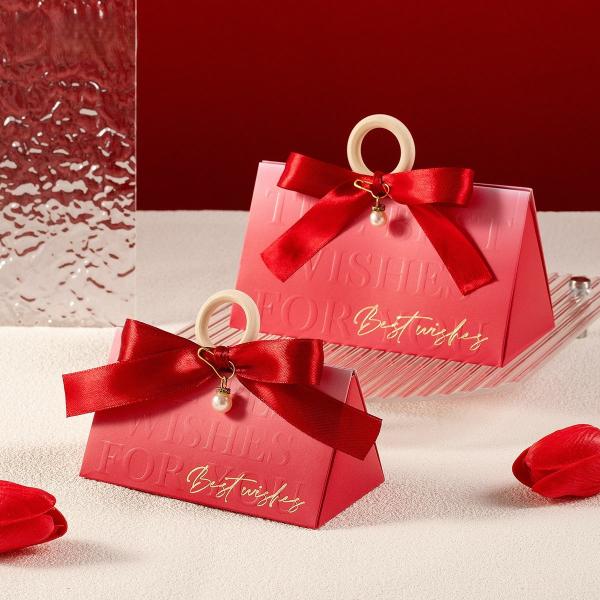 Custom Rose Gold Wedding Favor Box with Logo