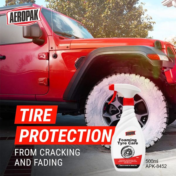 Aeropak 500ml Tire Cleaner Spray & Foam-Shine Tire & Wheel Cleaner Plastic Bottle
