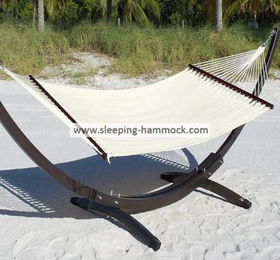 Backyard  Luxury All Weather Caribbean Style Rope Hammock With Spreader Bar Cream