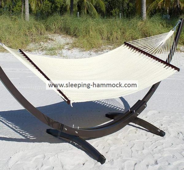 Backyard  Luxury All Weather Caribbean Style Rope Hammock With Spreader Bar Cream
