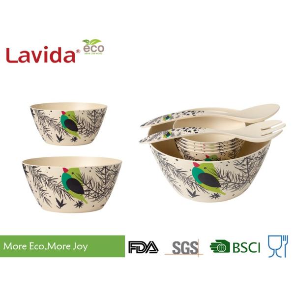 Free Heavy Metals Eco Bamboo Fiber Bowls 5.5 Inch With Unique Rustic Texture