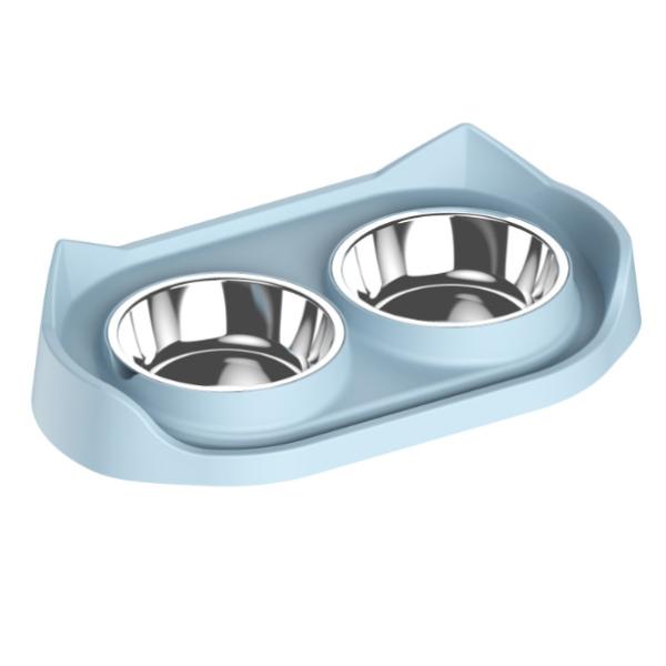2 Stainless Steel Cat Dog Water Bowl No Spill Slow Feeder
