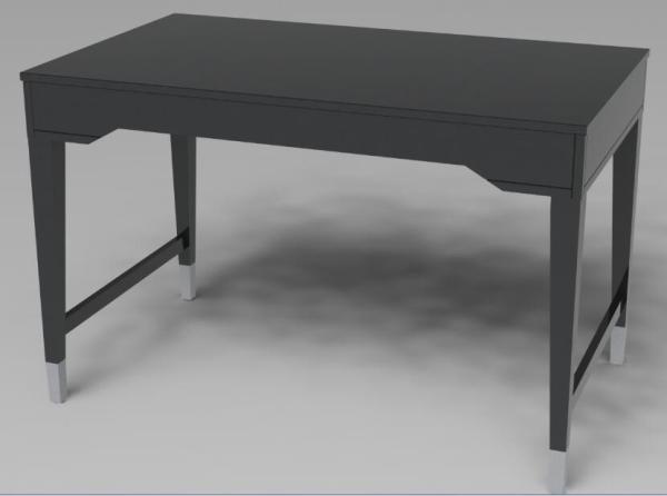PU Finish Hotel Writing Desk 1 Drawer With Solid Wood Legs , MDF Board