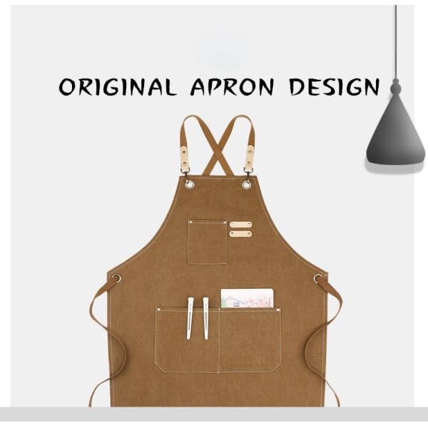 Custom Logo Cross Back Cotton Apron for Kitchen Chef in Bulk Order Supply Purchase