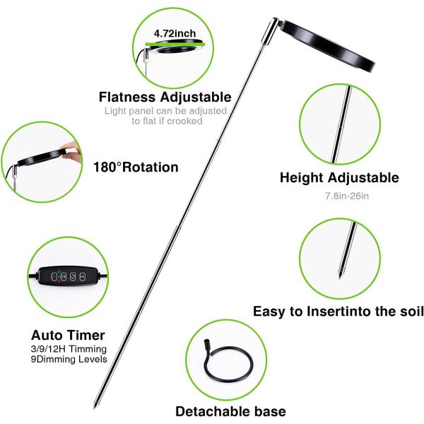 220V Indoor Plant Light D90mm Mini Desk Growth LED Plant Lamp