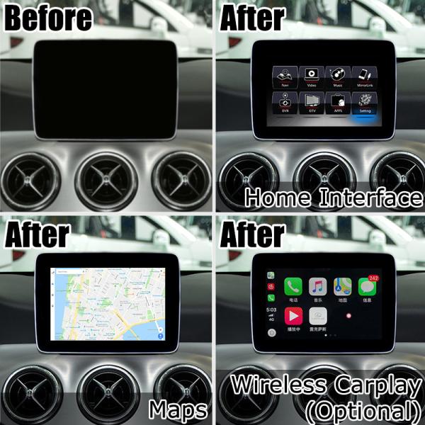 Интерфейс коробки навигации GPS андроида для CLA NTG5.0 benz Мерседес со связью зеркала WiFi вида сзади carplay
