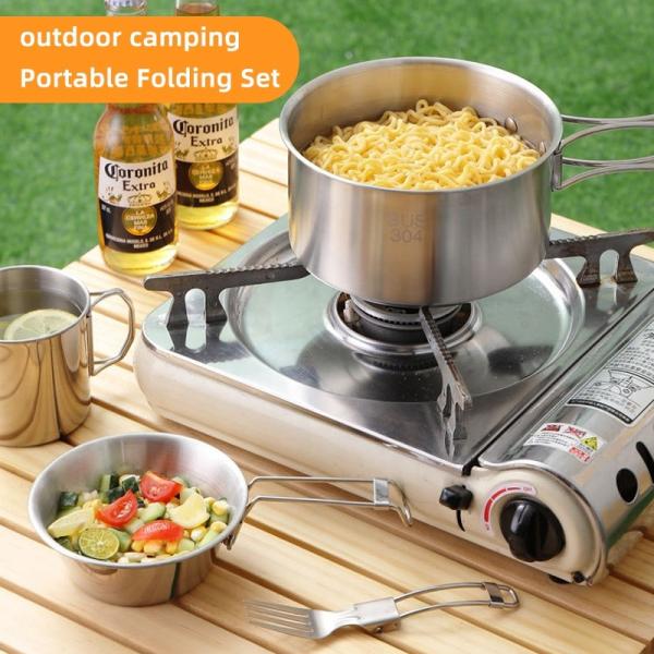 Customized Logo Outdoor Cookware Set  Stainless Steel For BBQ