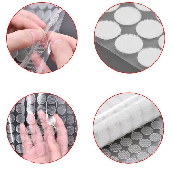 DANSKY Custom Hook and Loop  Nylon Reusable Polka Dot Round Adhesive Quiet Hook and Loop Die Cut Hook and Loop