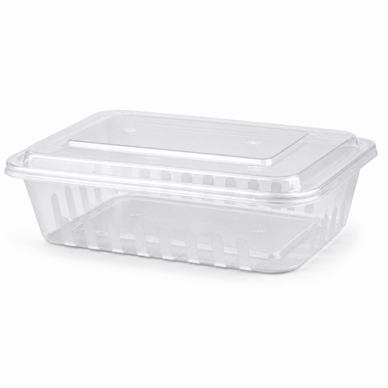 1500ml PP Food Containers Deep Rectangular Catering Box with Lid