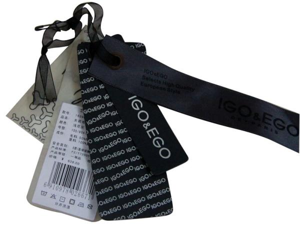 Black Safe Pin Clothing Hang Tags , Black Recycle Paper Ribbion Hoop