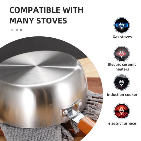 Humanized Japanese Sauce Pan Kitchen Cooking Non Stick Milk Boiling Pot