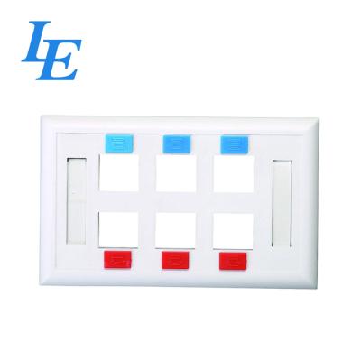 Placa dianteira portuária da rede 6 RJ45
