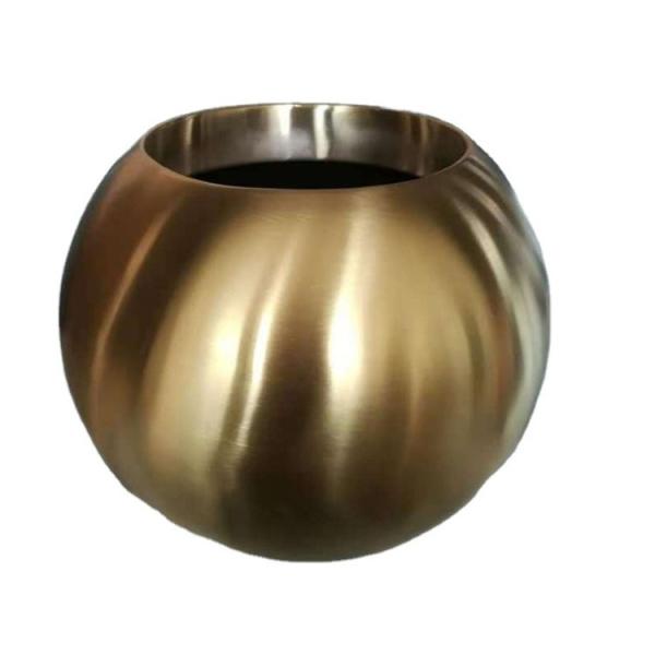 Round Stainless Steel 1000mm Metal Flower Planter Pot Outdoor Spheroidal Large