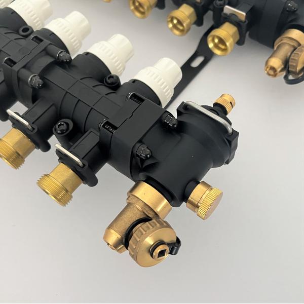 Radiant Floor Heat Manifolds, EP Radiant Heat Manifold,Nylon Manifold with flow meter with bracket for Radiant heating