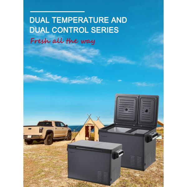 Puissant réfrigérateur de voiture à double contrôle de température de 50L pour camping alimenté par l'énergie solaire
