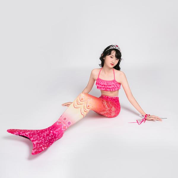 Mermaid Tail Fin Monofin Swimmable Costume For Swimming With Fin Size For 6Y Up