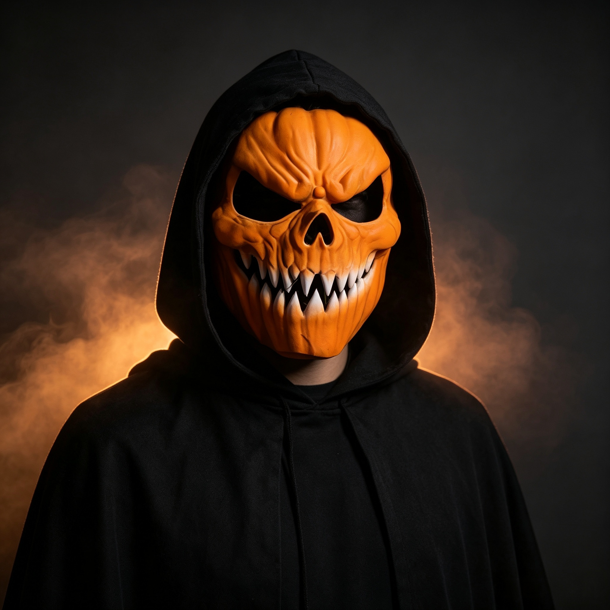 Adult Christmas Decoration 3d Print Halloween Textured Orange Fangs Mask