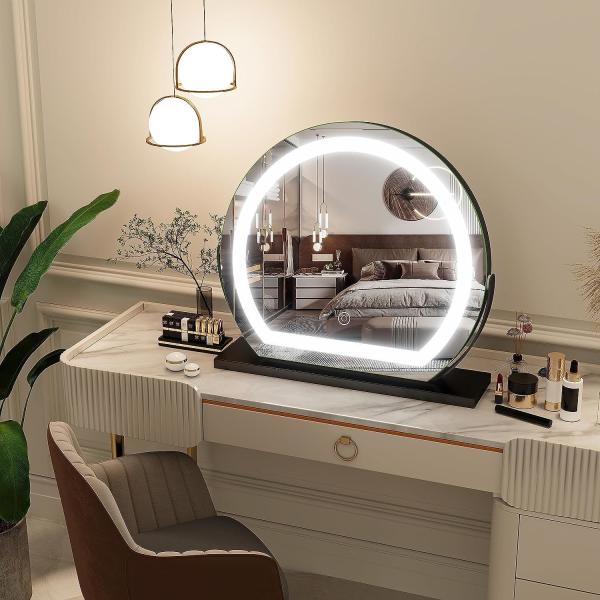 Customized LED Makeup Mirror 4000K 5000K Round Makeup Mirror