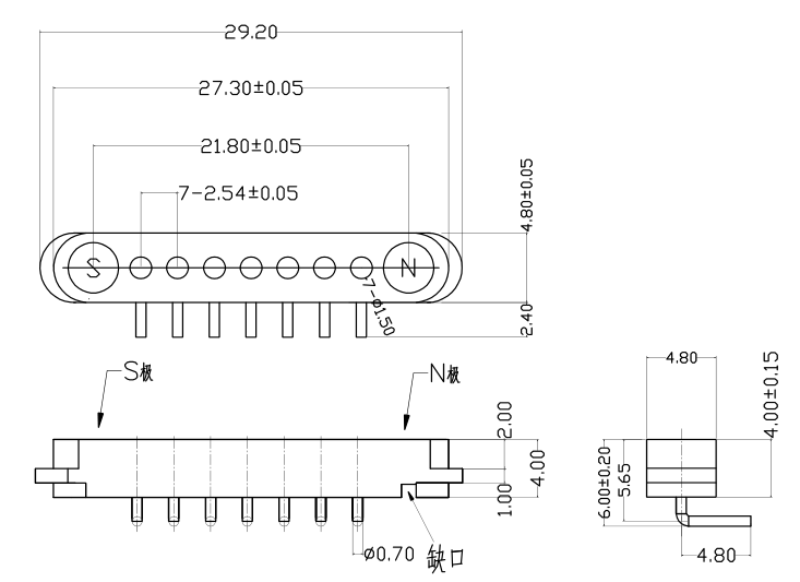 7Pin male and female magnetic connector for smart robot