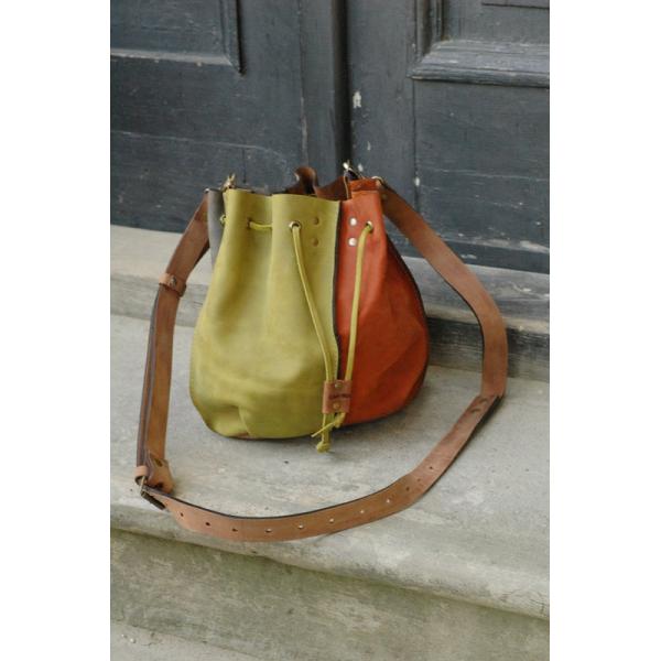 leather woman bag baggy shape Maja multicolor Ladybuq art design