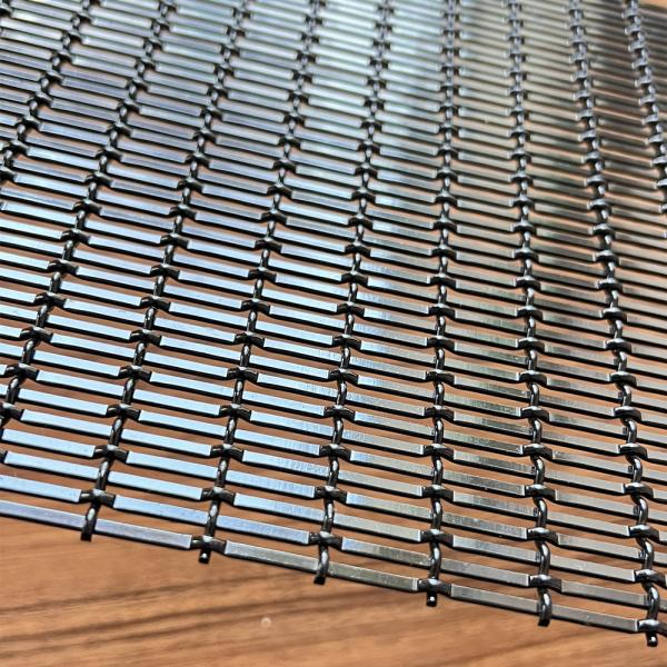 Facade Stainless Steel Architectural Mesh Metal Woven Wire Spray Black For Decorative Fence