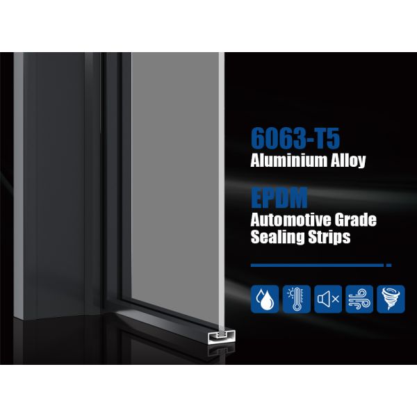 Multi Glass Design Narrow Frame Waterproof Aluminium Kitchen Casement Door