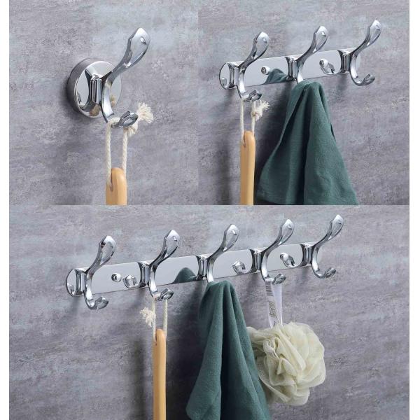 8 Inch Stainless Steel Robe Hooks Multifunctional For Jacket Bathrobe Scarf