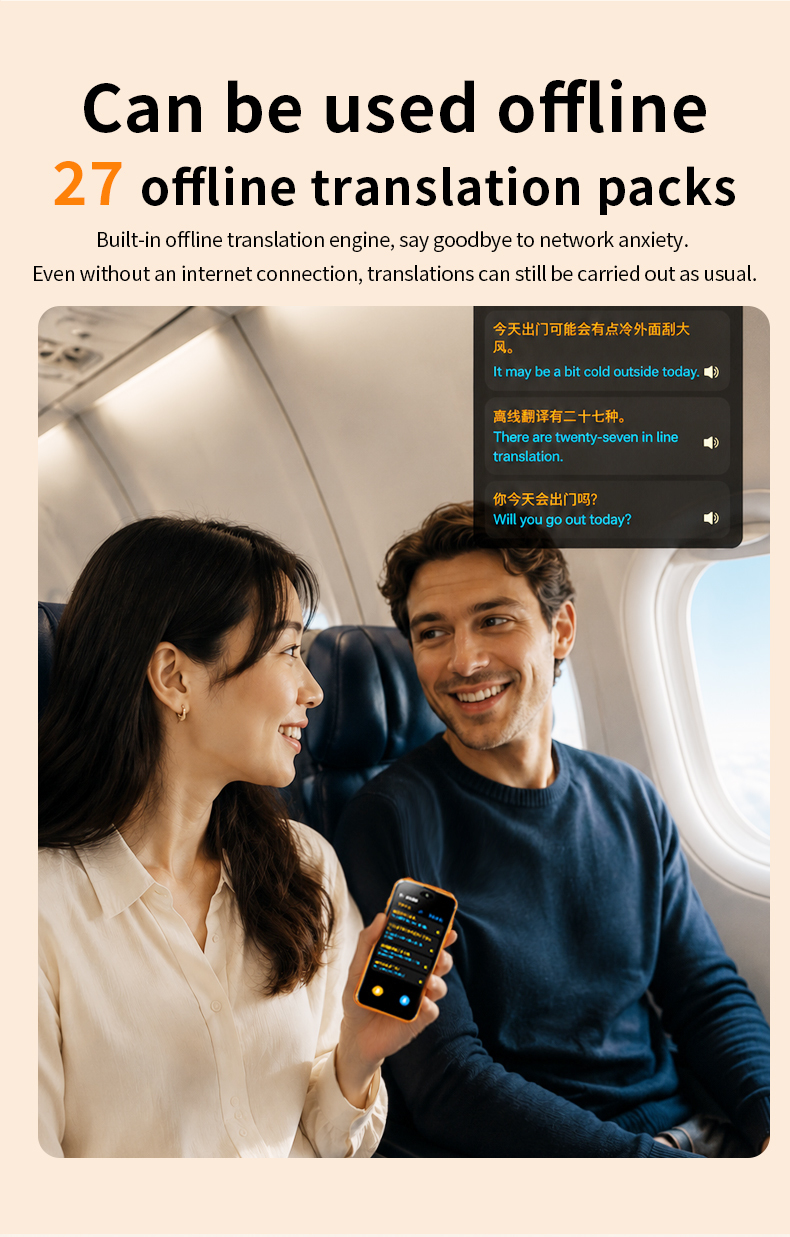 4G SIM Card Portable Smart Global Voice Translator Machine Offline Language Translation Device