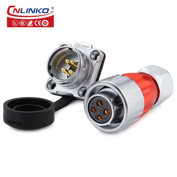 Cnlinko Waterproof Power Plug 20A 4 Pin Connector for Led Lighting