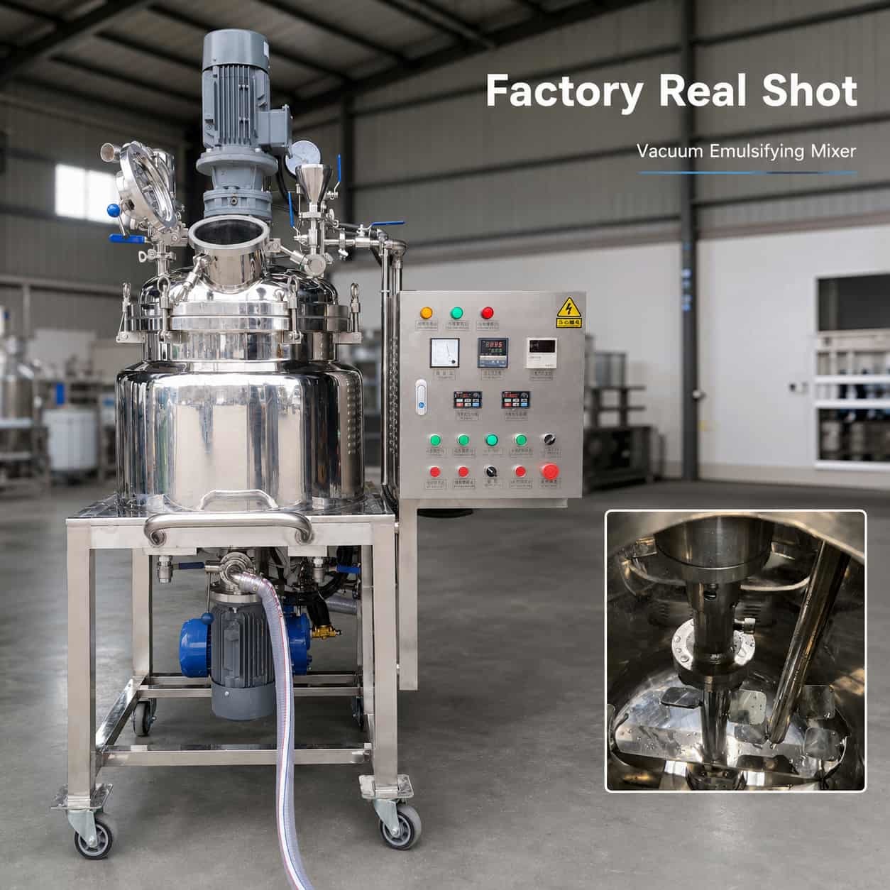 High Speed Fixed Vacuum Homogenizer Emulsifier Mixer 50L for Cream Lotion Sunscreen