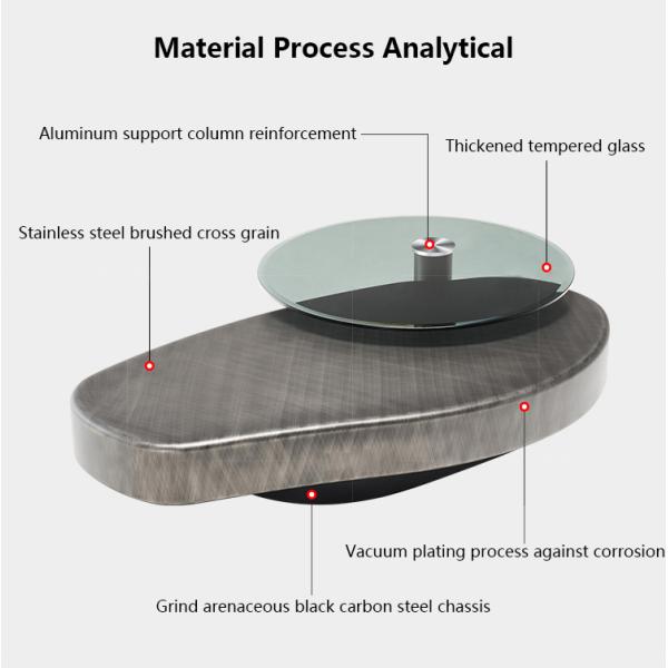 OEM Stainless Steel Contemporary Round Coffee Table With Metal Base