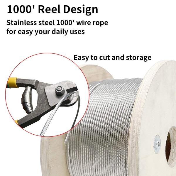 Non-Alloy 1x19 Galvanized Steel Wire Rope 1/16 Galvanized Aircraft Cable 100FT Tolerance Other