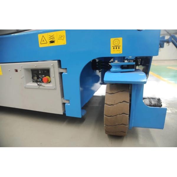 Indoor Outdoor Single Man  Electric Scissor Lift  Pneumatic 8m 10m 12m Towable