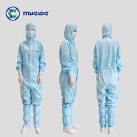 El uniforme antiestático del delantal del ESD de la bata reutilizable antiestática del recinto limpio con el laboratorio del esd de la capilla cubre la ropa del sitio limpio