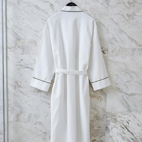 White Waffle Hotel Spa Robes For Salon Compressed Optional Size Customized Color