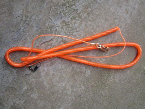 Best metal clips on two ends long orange color long steel spring coil tool lanyard cords